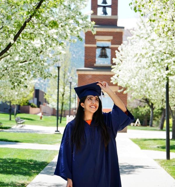 Adriana Salazar in Graduation Cap