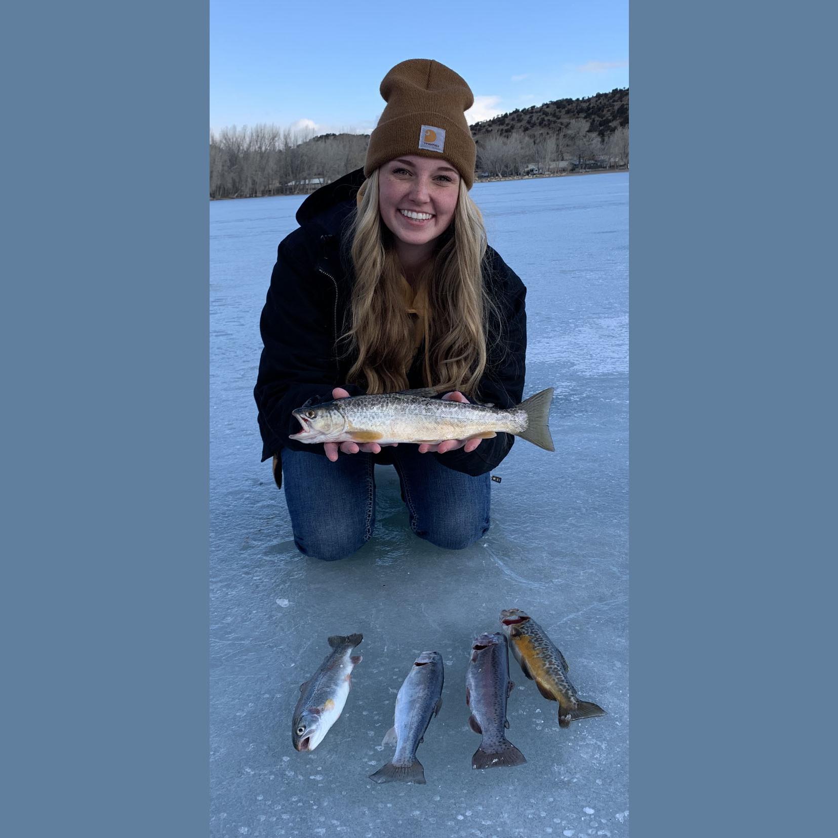 Sienna Jones poses with fish.